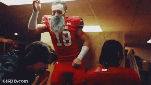 Man In Utah Football Jersey Number 19 GIF