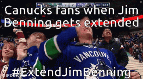 Man In Vancouver Jersey In Front Of Crowd GIF