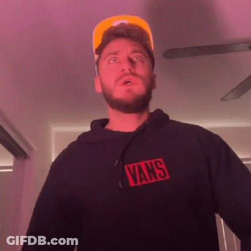 Man In Vans Hoodie And Hat GIF