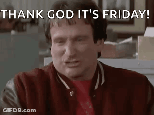 Man In Varsity Jacket Saying Thank God It's Friday GIF