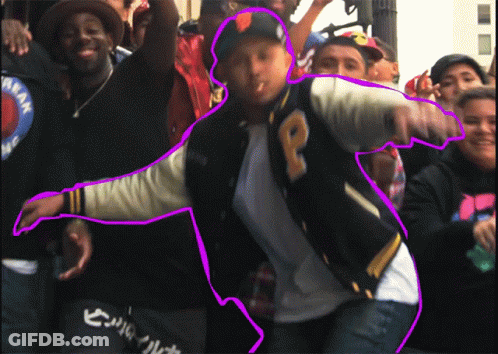 Man In Varsity Jacket With Letter P Dancing GIF