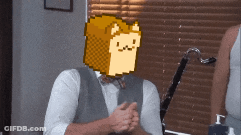 Man In Vest And Bow Tie With Bread Face GIF