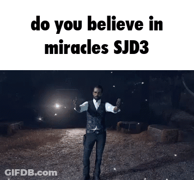 Man In Vest And Tie In Dark With Do You Believe In Miracles GIF