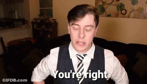 Man In Vest And Tie Says You're Right GIF