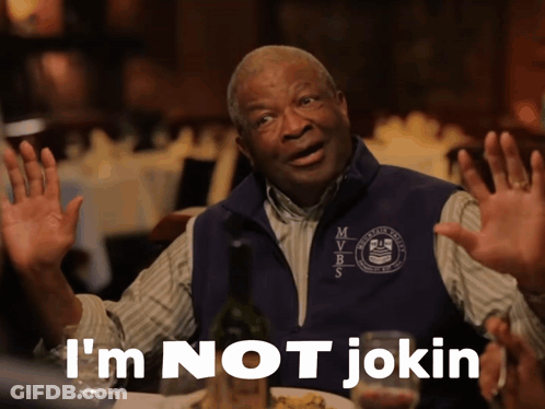 Man In Vest Saying I'm Not Jokin GIF