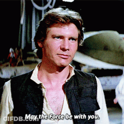 Man In Vest Saying May The Force Be With You GIF