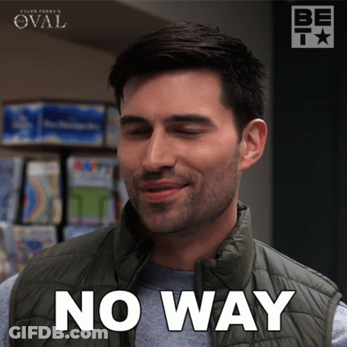Man In Vest Saying No Way GIF