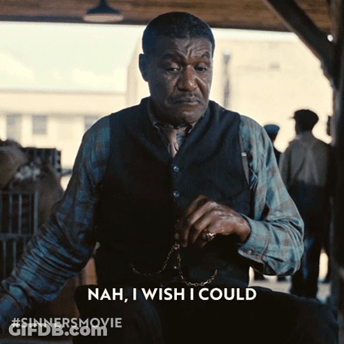 Man In Vest Says Nah I Wish I Could GIF