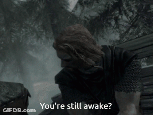Man In Video Game Asking If Still Awake GIF