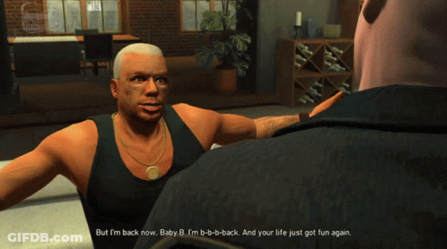 Man In Video Game Says But I'm Back Now Baby GIF