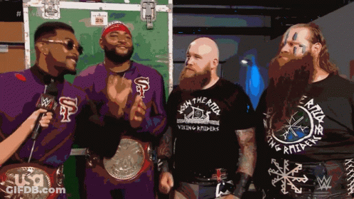 Man In Viking Raiders Shirt Interviewed GIF