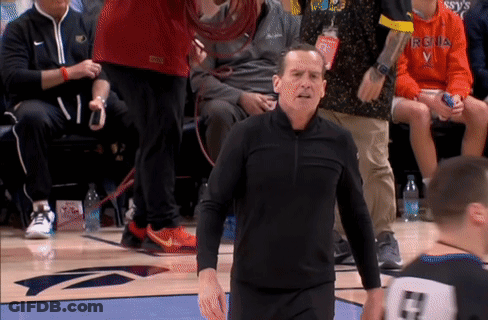 Man In Virginia Shirt On Basketball Court GIF