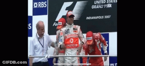 Man In Vodafone Racing Suit GIF