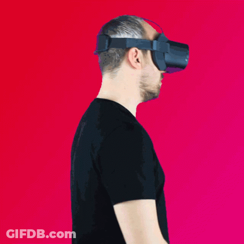 Man In VR Headset Giving Thumbs Up GIF