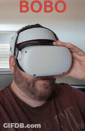 Man In VR Headset Saying Bobo In Red GIF