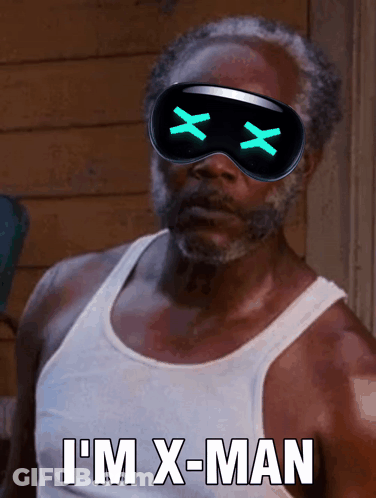 Man In VR Headset Says I'm X Man GIF