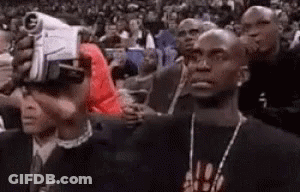 Man In VR Headset Watching Basketball Game GIF