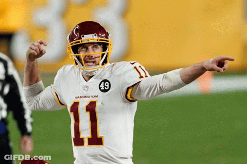 Man In Washington Football Jersey Pointing GIF