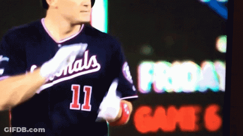 Man In Washington Nationals Jersey Running GIF