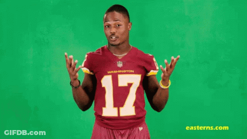 Man In Washington Redskins Jersey Number 17 GIF