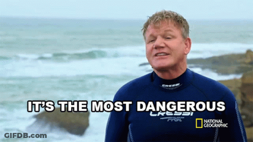 Man In Wetsuit Says It's The Most Dangerous In Front Of Ocean GIF