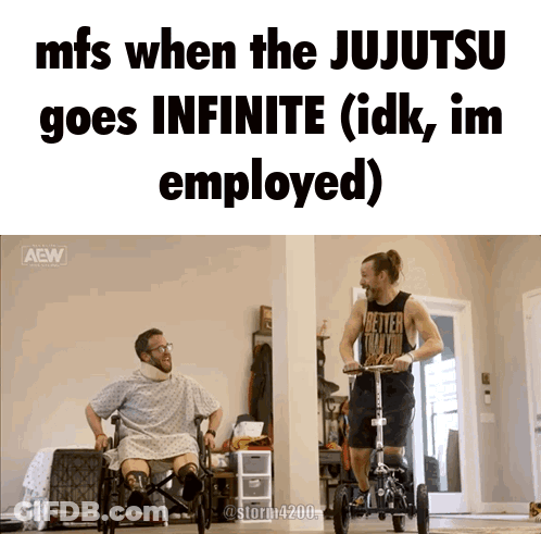 Man In Wheelchair And Scooter GIF