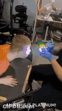 Man In Wheelchair Getting Face Tattoo GIF