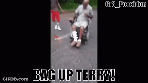 Man In Wheelchair Pushed By Skateboarder GIF