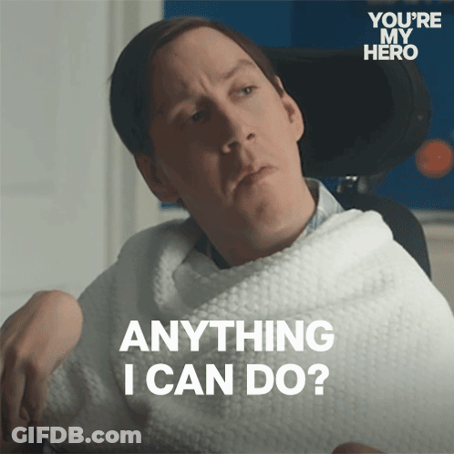 Man In Wheelchair Saying You're My Hero GIF