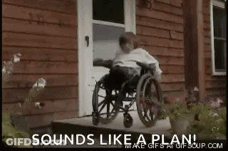 Man In Wheelchair Says Sounds Like A Plan GIF