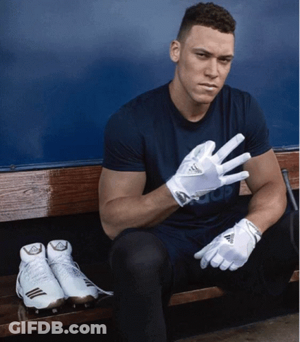 Man In White Adidas Gloves Sitting On Bench GIF