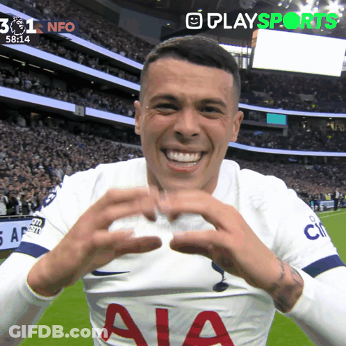 Man In White AIA Jersey Making Heart With Hands GIF