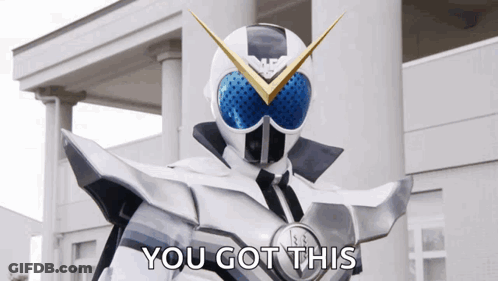Man In White And Blue Superhero Costume Says You Got This GIF