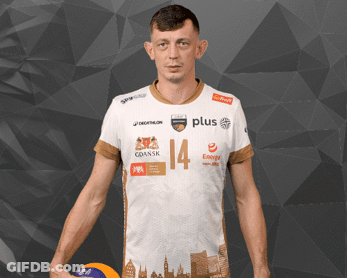 Man In White And Gold Jersey Number 14 GIF