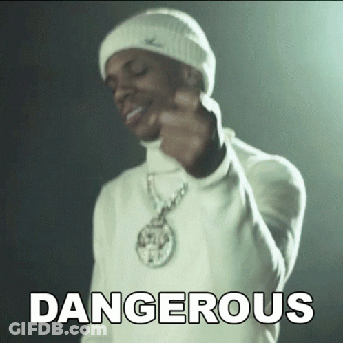 Man In White Beanie And Necklace Saying Dangerous GIF
