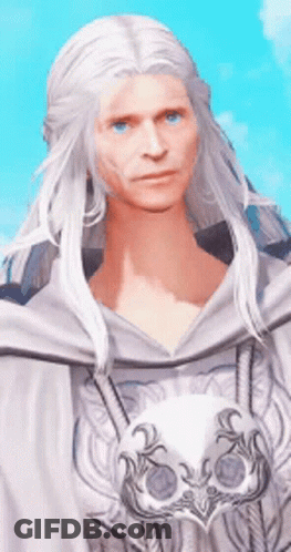 Man In White Cape With Skull Chest GIF