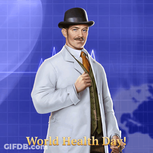 Man In White Coat And Top Hat World Health Day GIF