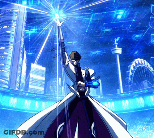 Man In White Coat Holding Blue Object Ferris Wheel GIF
