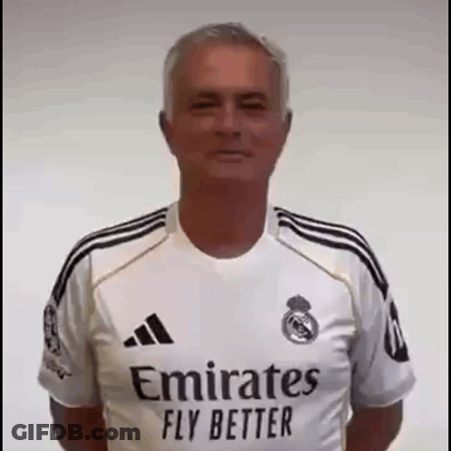 Man In White Emirates Fly Better Shirt GIF