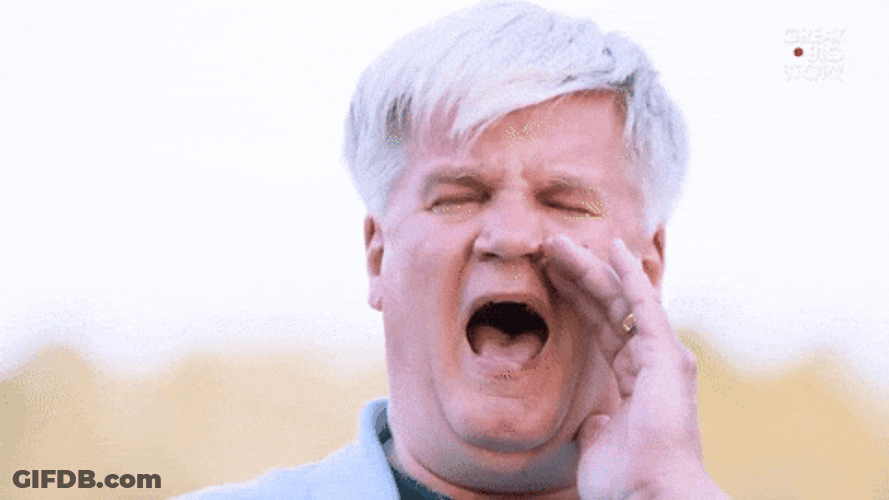 Man In White Hair Hollering GIF