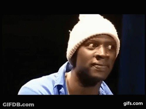 Man In White Hat And Blue Shirt Laughing GIF