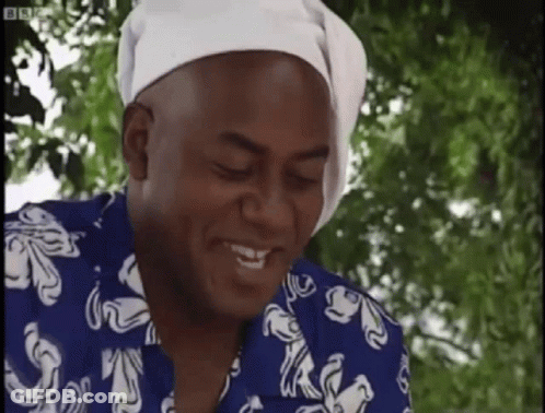 Man In White Hat And Blue Shirt Smiling GIF