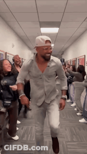Man In White Hat Dancing GIF