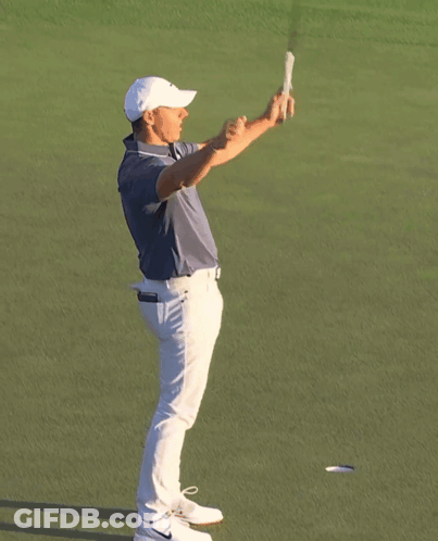 Man In White Hat Holding Golf Club GIF