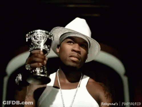 Man In White Hat Holding Trophy GIF