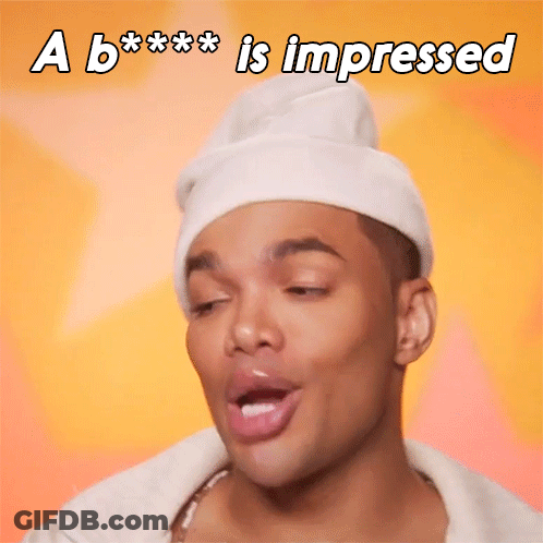 Man In White Hat Impressed With Text A B *** GIF