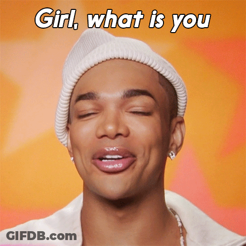 Man In White Hat Making Funny Face Saying Girl What Is You GIF