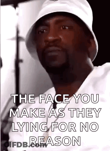 Man In White Hat Making Funny Face GIF
