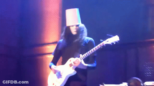 Man In White Hat Playing White Guitar GIF