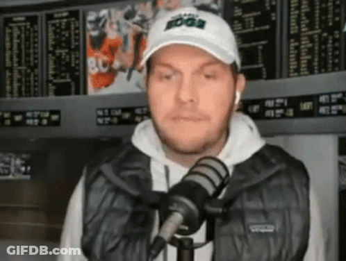 Man In White Hat Saying Eagle At Mic GIF